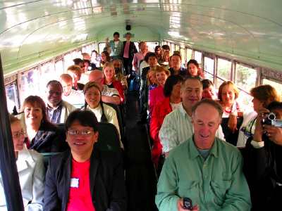 On the bus to Royal Roads University